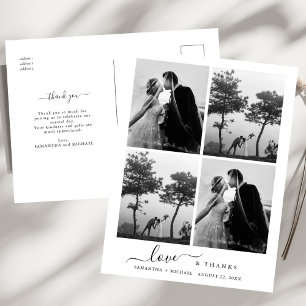 Moderne Liebe und danke 4 Foto Wedding Vielen Dank Postkarte