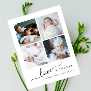 Moderne Liebe und Danke Foto Baby Dusche Vielen Da Postkarte