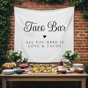 Moderne Liebe und Tacos Braut-Fest-Schild Wandteppich