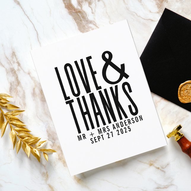 Moderne Liebe und vielen Dank für Ihre Hochzeit Postkarte (Von Creator hochgeladen)