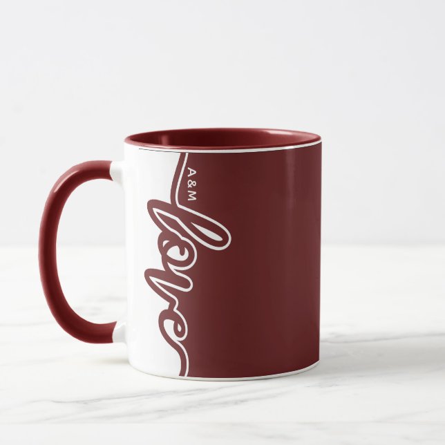 Moderne LIEBE Valentine's Day Custom Fotos Tasse (Links)