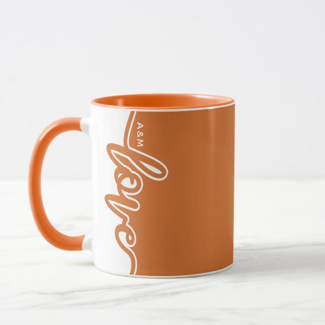 Moderne LIEBE Valentine's Day Custom Initials Tass Tasse (Links)