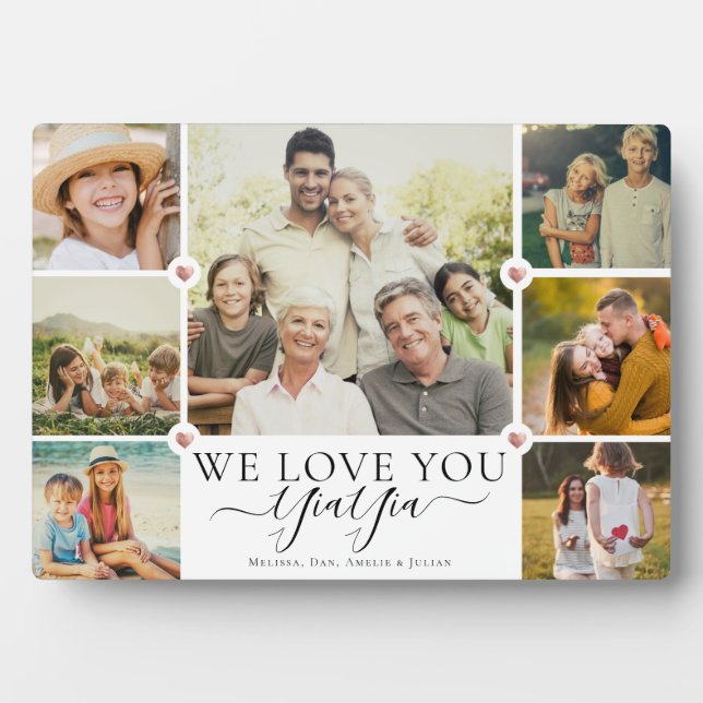 Moderne Liebe YiaYia-Familienfoto Collage Fotoplatte (Vorderseite)