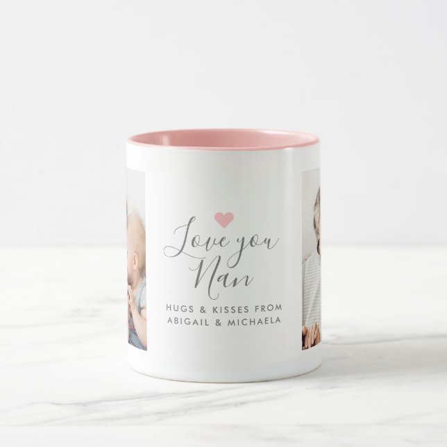 Moderne "Liebe you Nan" 2-Foto Tasse (Zentrum)