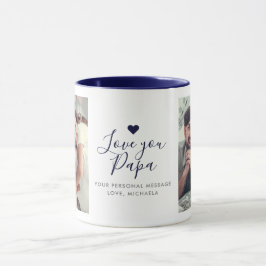 Moderne "Liebe you Papa" 2-Foto Tasse