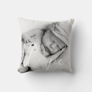Moderne Liebes-Baby-Foto-Schrift  Kissen