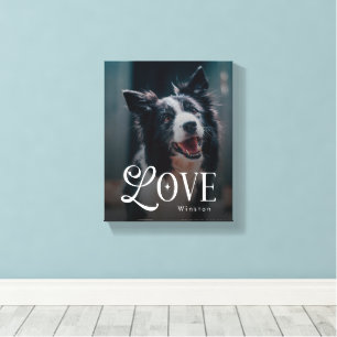 Moderne Liebes-Hunde-Fotos Personalisiertes Monogr Leinwanddruck