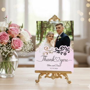 Moderne Liebesherz-Hochzeit Flache Dankeschön Po Postkarte