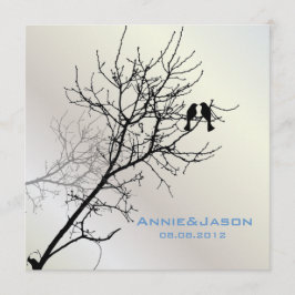 Moderne Liebesvögel rustikale Landhochzeit Einladung