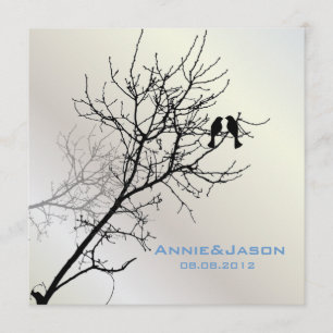 Moderne Liebesvögel rustikale Landhochzeit Einladung