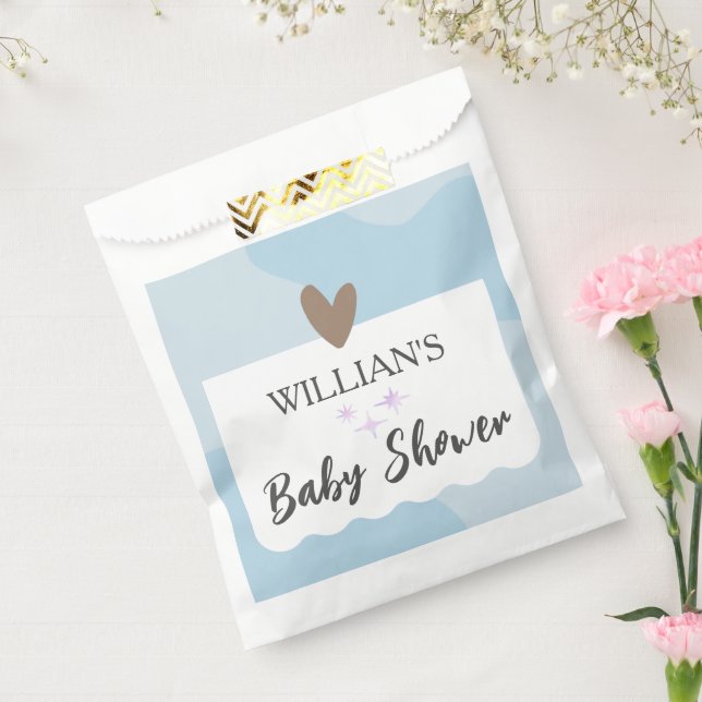 Moderne Light Blue Little Star Baby Dusche Geschenktütchen (Versiegelt)