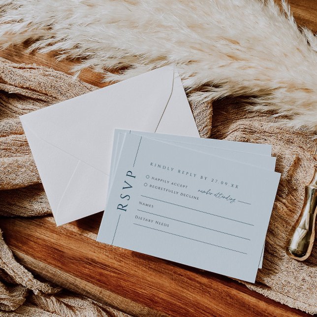 Moderne Light Blue Wedding Einladungs-UAWG-Karte RSVP Karte (Von Creator hochgeladen)