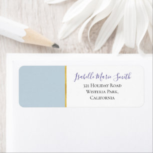 Moderne Light Orchid Blue Wedding Rücksendeadresse