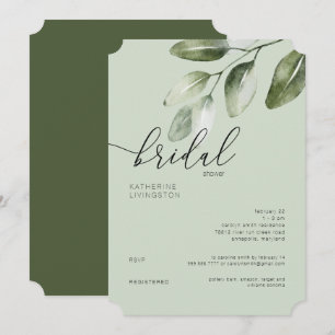 Moderne Light Sage Minimalistische Brautparty Einladung