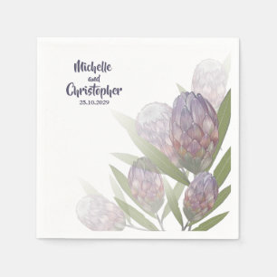 Moderne Lila Beige Hochzeit Napkins Serviette
