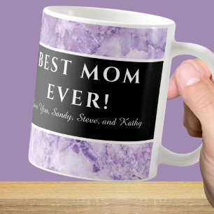 Moderne lila "Beste Mama ever" Mutter Anerkennung  Kaffeetasse