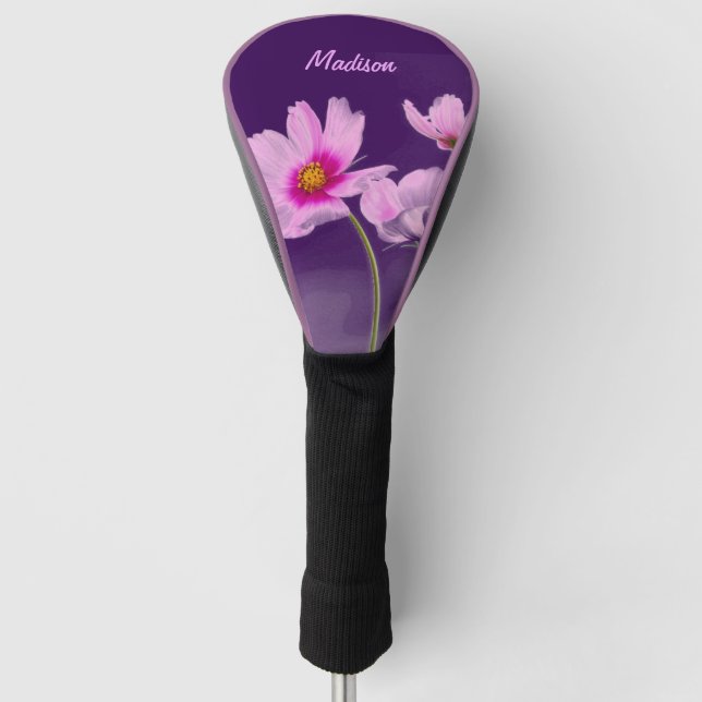 Moderne Lila, bläserne Personalisierte Frauen Golf Headcover (Vorderseite)