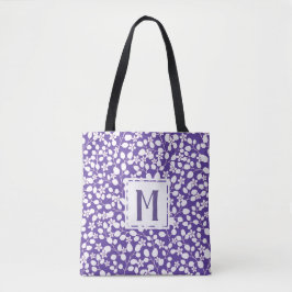 Moderne Lila Blume mit Blumenzweigen Tasche