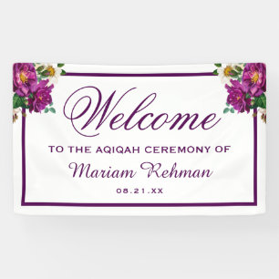 Moderne lila Blumen-Aqiqah für Baby Mädchen Banner