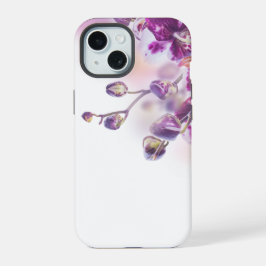 Moderne Lila Blumen iPhone 15 Hülle