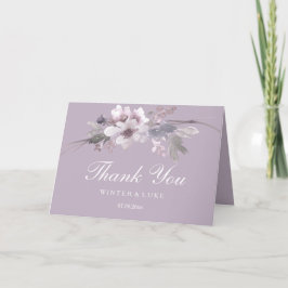Moderne Lila Blumenwetterfarben-Hochzeit Vielen Da Dankeskarte