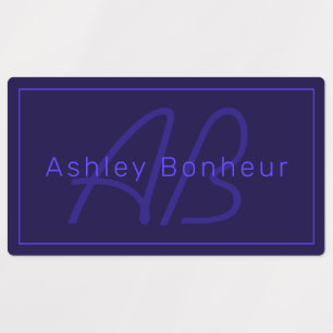 Moderne Lila Farben Cooler Name und Monogramm Etiketten
