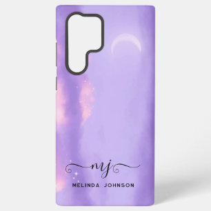 Moderne lila Flieder Himmel Monogramm Samsung Galaxy Hülle