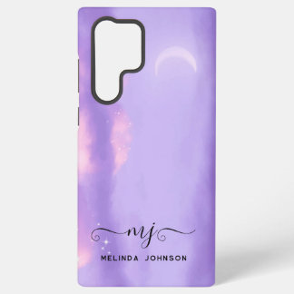 Moderne lila Flieder Himmel Monogramm Samsung Galaxy Hülle