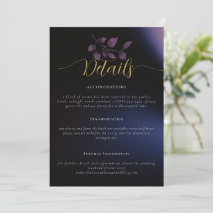 Moderne, Lila florale Hochzeitskarte Einladung