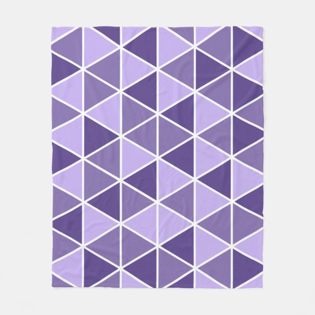 Moderne Lila geometrische Dreiecke Fleecedecke (Vorderseite)