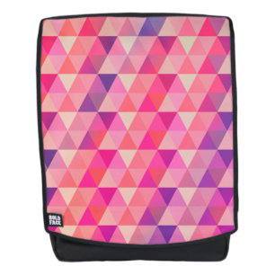 Moderne Lila geometrische Dreiecke in rosa Rucksack
