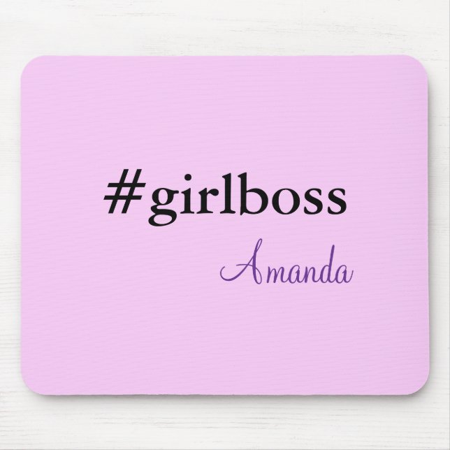 Moderne Lila Girl-Boss & Name | beste Girly Mousepad (Vorne)