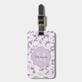 Moderne Lila Girl-Monogramm mit Namen Gepäckanhänger