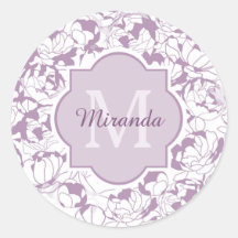 Moderne Lila Girl-Monogramm mit Namen