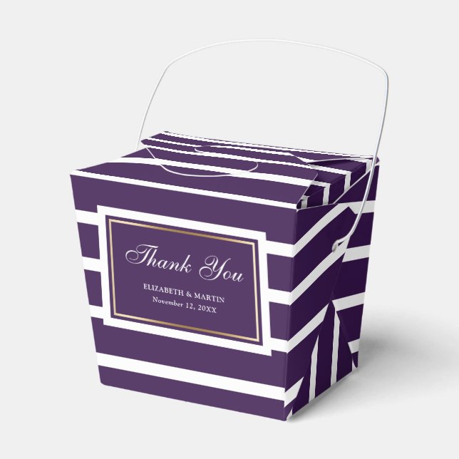 Moderne Lila Goldhochzeit Danke Geschenkschachtel (Vorderseite)