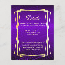 Moderne Lila Goldrahmen Begleitkarte