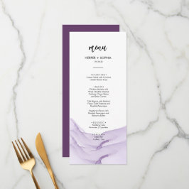 Moderne Lila Hochzeit Menükarte