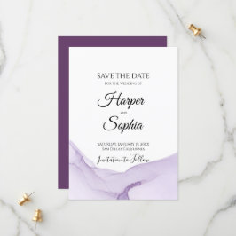 Moderne Lila Hochzeit Save The Date