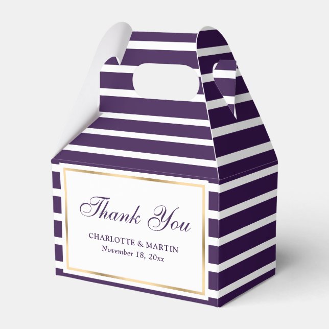 Moderne Lila Hochzeit Vielen Dank Geschenkschachtel (Vorderseite)