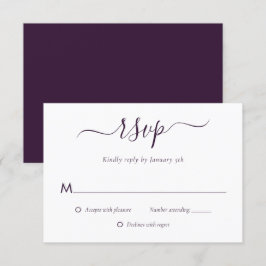 Moderne Lila Hochzeitskarte RSVP Karte