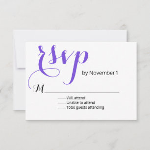 Moderne Lila Hochzeitskarte RSVP Karte