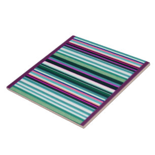 Moderne Lila Kollektion von grünen Streifen Fliese