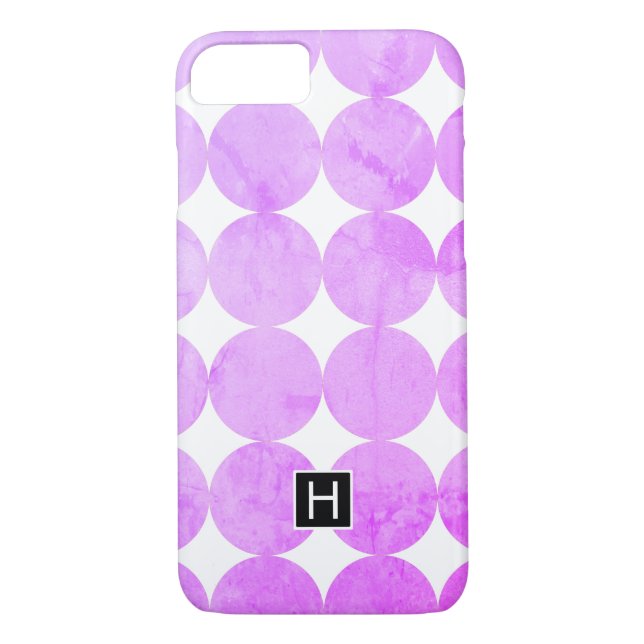 Moderne Lila Kreise | Monogramm Case-Mate iPhone Hülle (Rückseite)