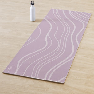 Moderne Lila Lavendelwelle Personalisierter Yoga M Yogamatte
