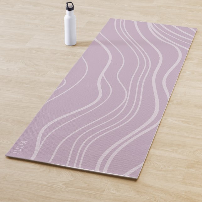 Moderne Lila Lavendelwelle Personalisierter Yoga M Yogamatte (Beispiel)