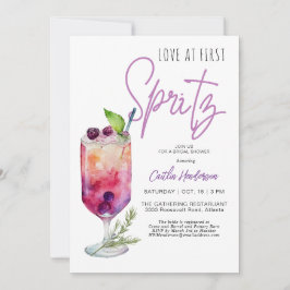 Moderne Lila Liebe im ersten Spritz-Brautparty Einladung
