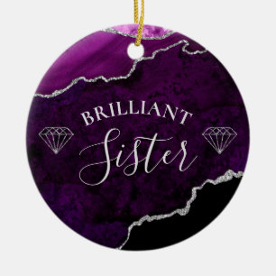 Moderne lila Marmor-Achat-Brillant-Schwester Keramik Ornament