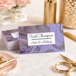 Moderne Lila Marmorhaare und -schmuck aus Gold Visitenkarte