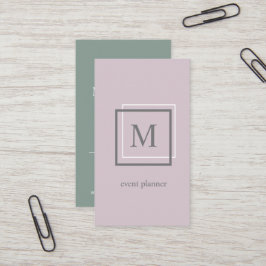Moderne Lila Monogramm-Visitenkarte für Pastell Visitenkarte