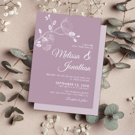 Moderne, lila Orchideen Hochzeit Einladung